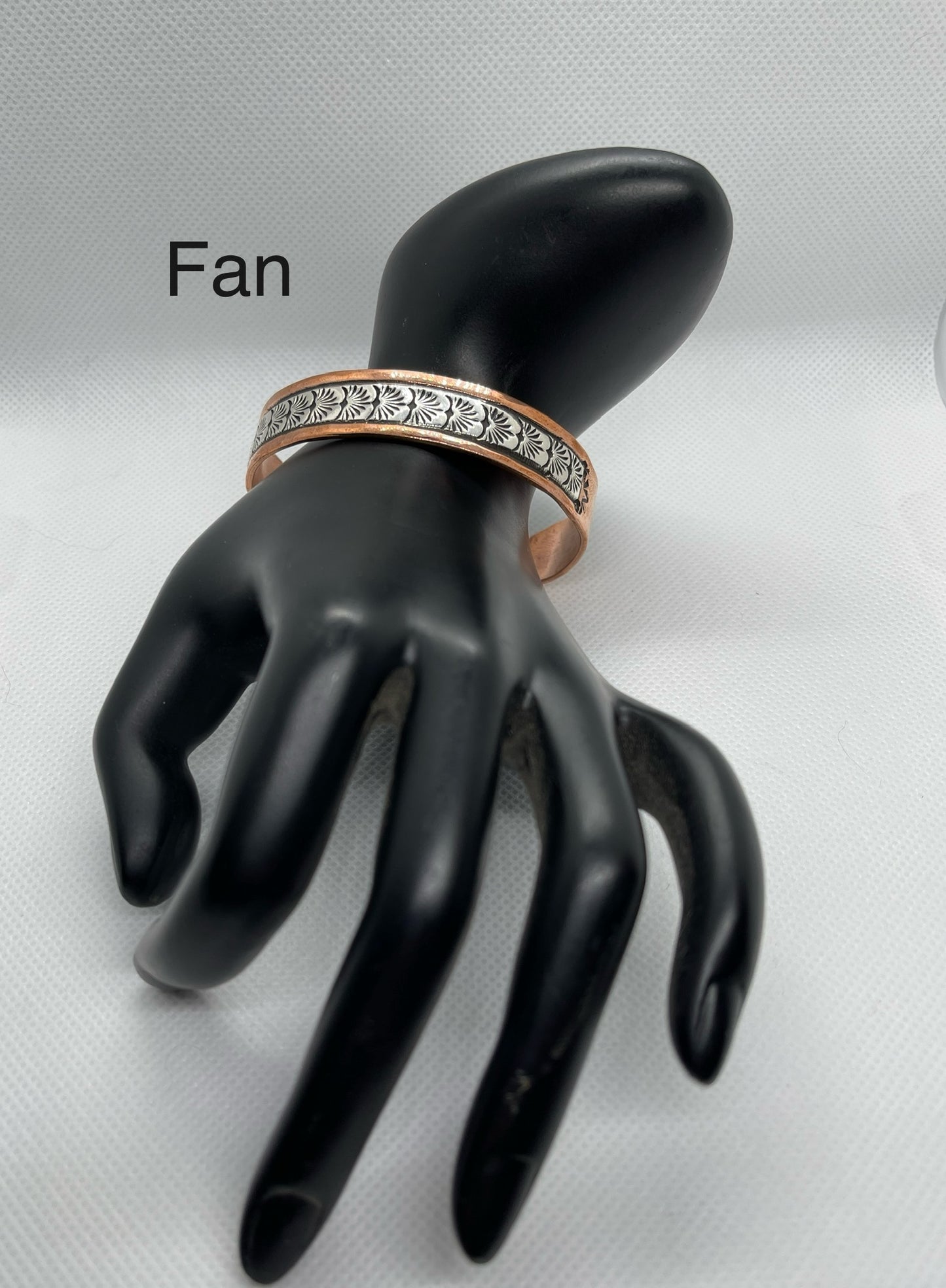 Fan and Fern, Navajo Sterling Silver and Copper Cuff