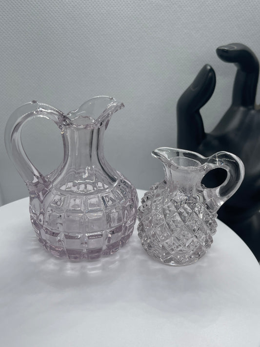 Bippity and Boppity, Bonded Pair of Lilac Glass Vessels, Micro Oinochoe