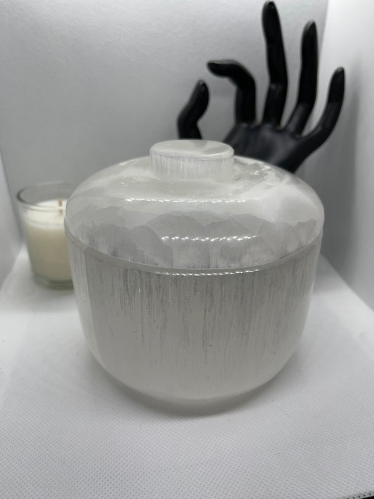 Selenite Container, Selenite Bowl with Top